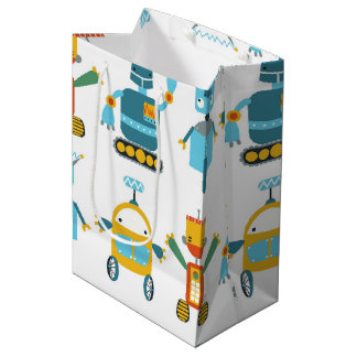 Colourful Kids Robot Medium Gift Bag