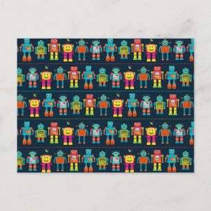 Colourful Kids Robot Postcard