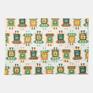 Colourful Kids Robot Tea Towel