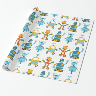 Colourful Kids Robot Wrapping Paper