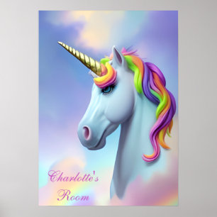 Colourful Kid's Room Unicorn Poster