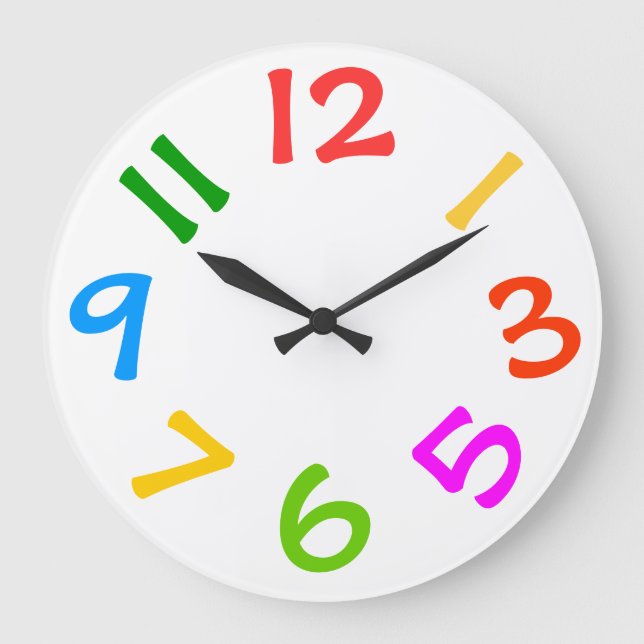 Colourful Kids Room Wall Clock (Front)