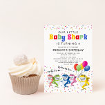 Colourful Kids Shark Birthday Party Invitation<br><div class="desc">Dive into the world of fun and festivity with our colourful children's birthday party invitations! Adorned with playful sharks,  vibrant balloons,  and sprinkle confetti,  these invitations are a splash of joy. Customise easily with our kid’s party celebration template and set the perfect tone for your child's special day.</div>