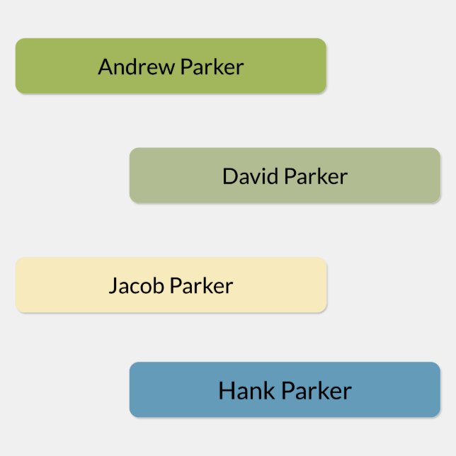 Colourful Kids Skinny Iron on Waterproof  Labels (Group)