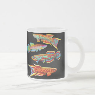 Colourful Killifish Frosted Glass Mug