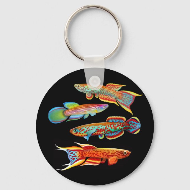 Colourful Killifishes Keychain (Front)