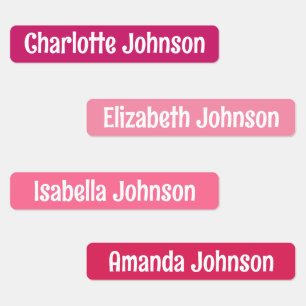 Colourful Kindergarten Name Labels