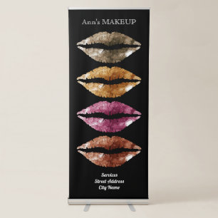 Colourful kiss lips giant pattern retractable banner