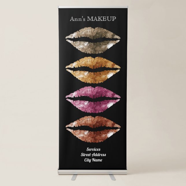 Colourful kiss lips giant pattern retractable banner (Front)