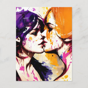 Colourful Kiss Postcard