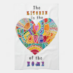 Colourful Kitchen is Heart of the Home Tea Towel