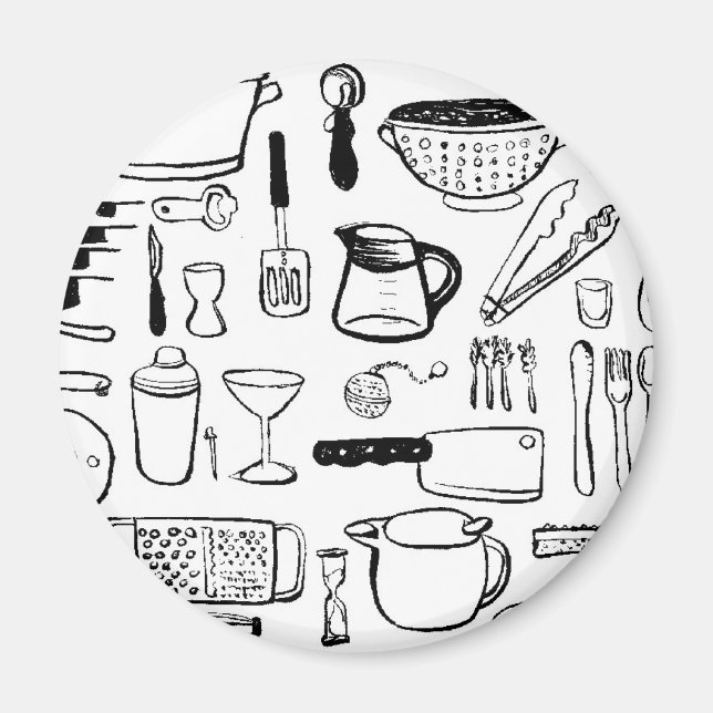 Colourful Kitchen Patterns Magnet (Front)