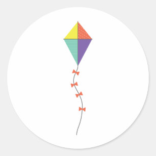 Colourful Kite Classic Round Sticker