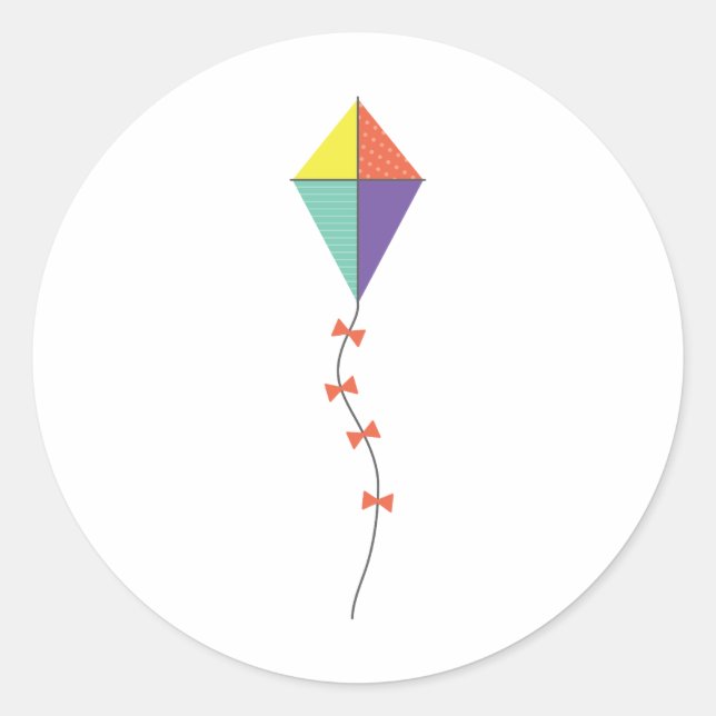 Colourful Kite Classic Round Sticker (Front)