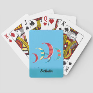 Colourful Kite Surfing Kites in the Sky Playing Cards
