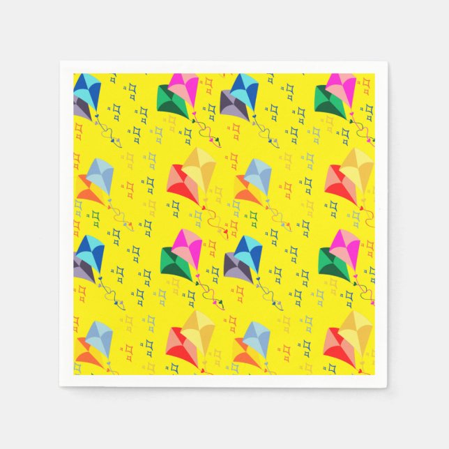 Colourful kites festival napkin (Front)