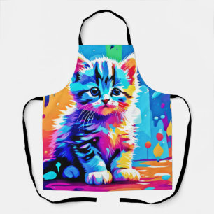 Colourful Kitten Design Apron