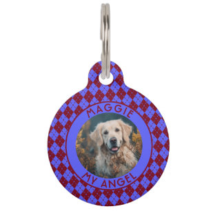 Colourful Kitten Owner Gift Gingham Pet Tag