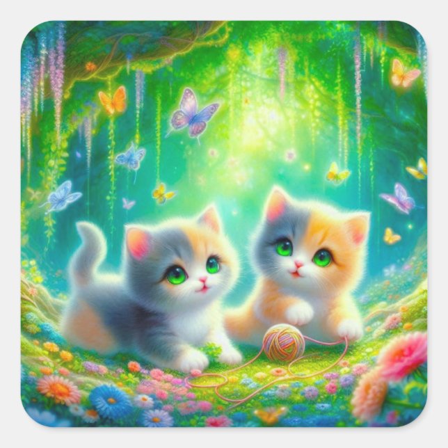 Colourful Kitten Stickers (Front)