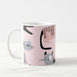 Colourful Kittens: Childish Pink Vintage Coffee Mug