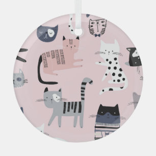 Colourful Kittens: Childish Pink Vintage Glass Tree Decoration