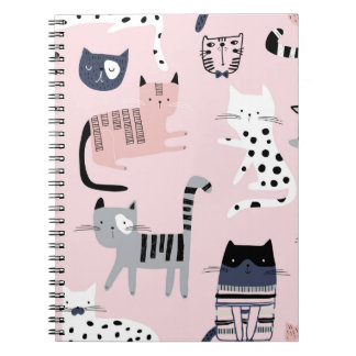 Colourful Kittens: Childish Pink Vintage Notebook