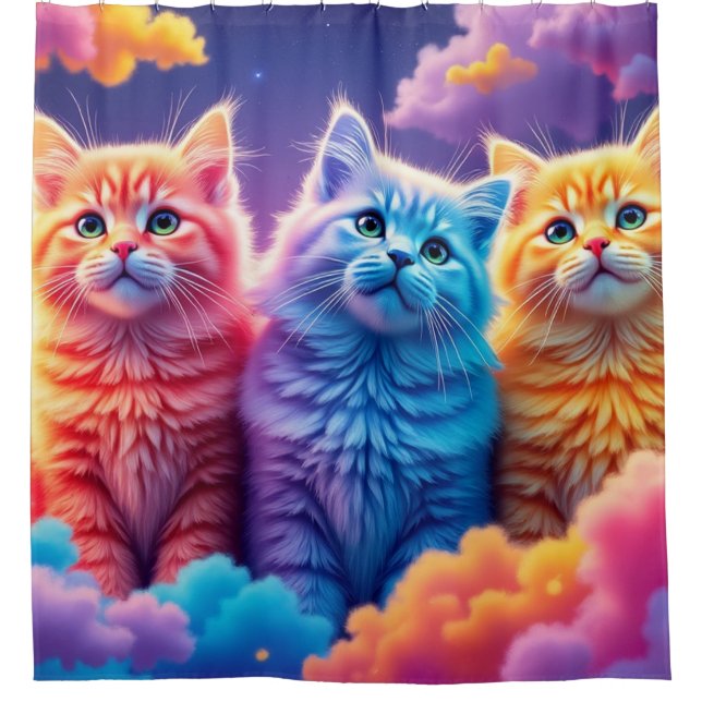 Colourful Kittens Shower Curtain (Front)