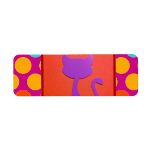 Colourful Kitty Cat Polka Dot Pattern