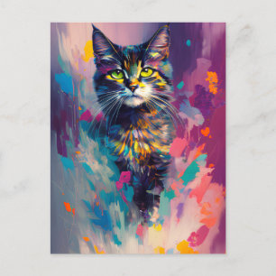 Colourful Kitty Cat Postcard