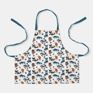 Colourful kitty cat print apron