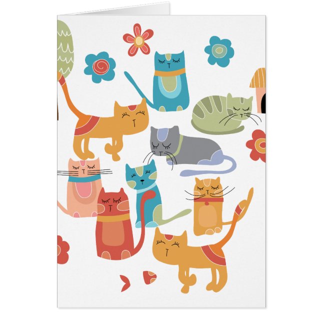 Colourful Kitty Cats Print Gifts for Cat Lovers (Front)