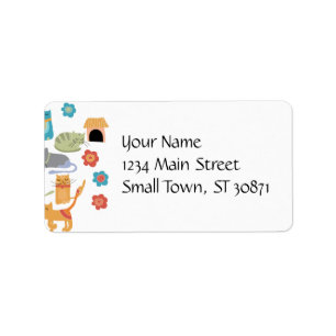 Colourful Kitty Cats Print Gifts for Cat Lovers Label