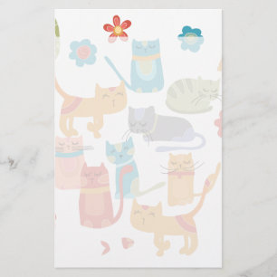 Colourful Kitty Cats Print Gifts for Cat Lovers Stationery