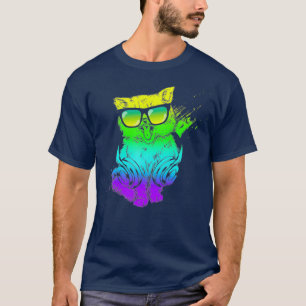 Colourful Kitty DJ Techno Cat Music edm Party T-Shirt