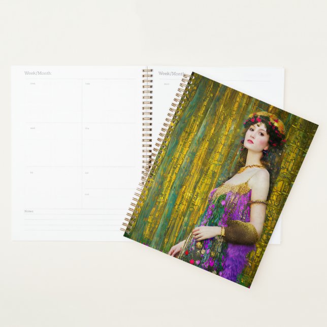 Colourful Klimt Style Collage Portrait of a Woman Planner (Display)