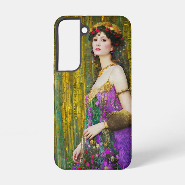 Colourful Klimt Style Collage Portrait of a Woman Samsung Galaxy S22 Case (Back)