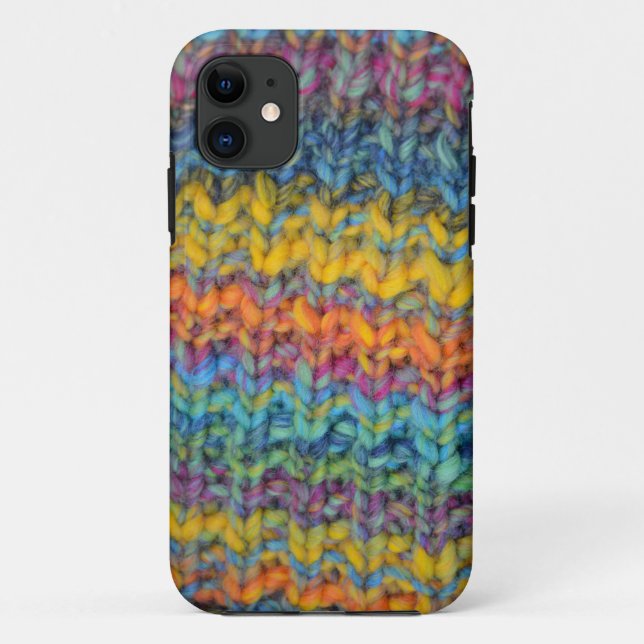 Colourful knit pattern iphone case (Back)