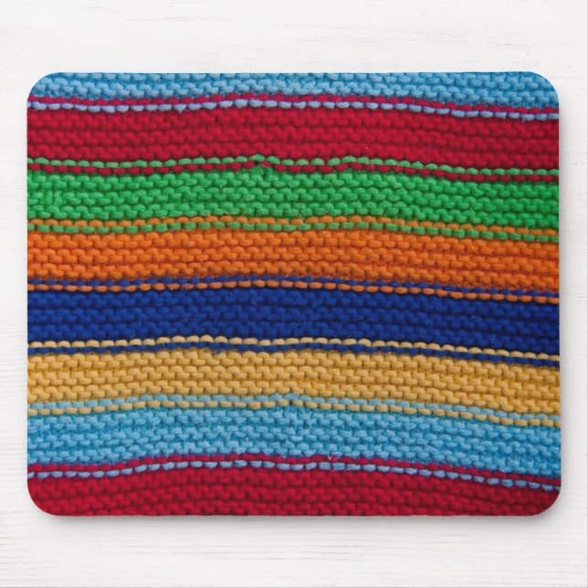 Colourful knitted stripes mouse mat (Front)