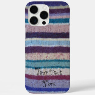 colourful knitted stripes vintage style fun design iPhone 16 pro max case