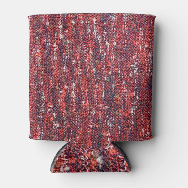 Colourful Knitted Texture: Cosy Background Can Cooler (Front)