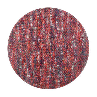Colourful Knitted Texture: Cosy Background Cutting Board