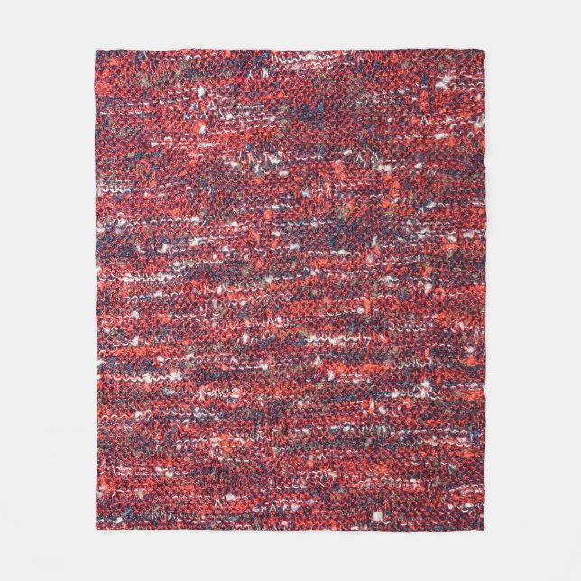 Colourful Knitted Texture: Cosy Background Fleece Blanket (Front)
