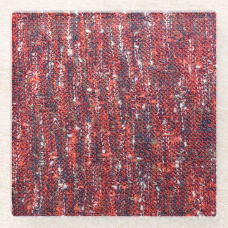 Colourful Knitted Texture: Cosy Background Glass Coaster