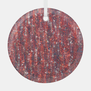 Colourful Knitted Texture: Cosy Background Glass Tree Decoration