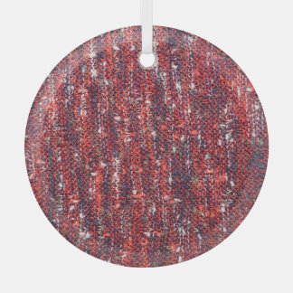 Colourful Knitted Texture: Cosy Background Glass Tree Decoration