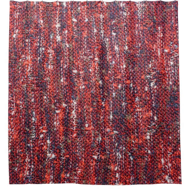 Colourful Knitted Texture: Cosy Background Shower Curtain (Front)