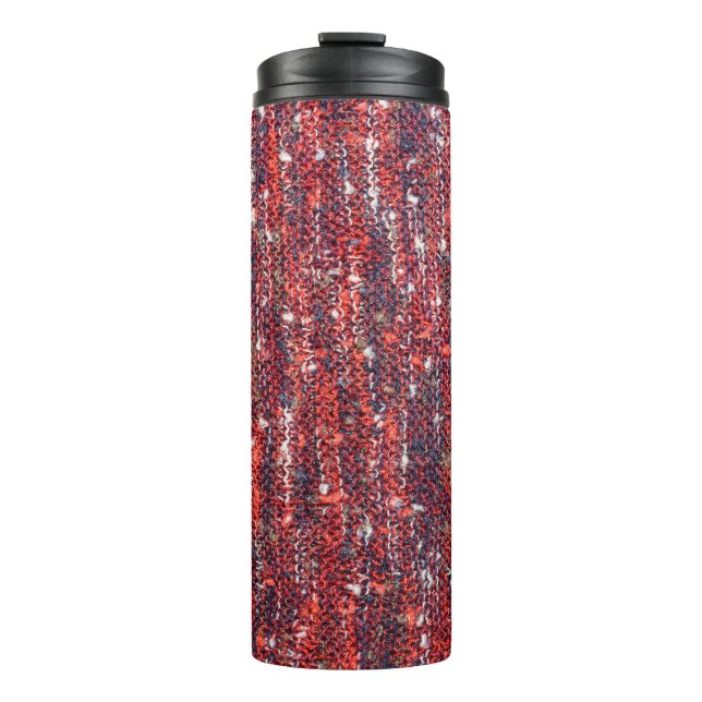 Colourful Knitted Texture: Cosy Background Thermal Tumbler (Front)