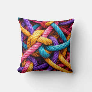 Colourful Knotted Rope Pattern – Vibrant  Tshirt Cushion