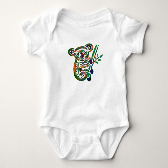 Colourful Koala Bear Lover Gift Baby Bodysuit (Front)