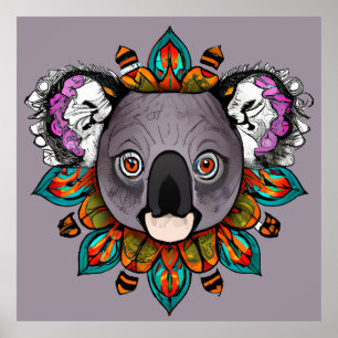 Colourful Koala Mandala Unique & Interesting Poster